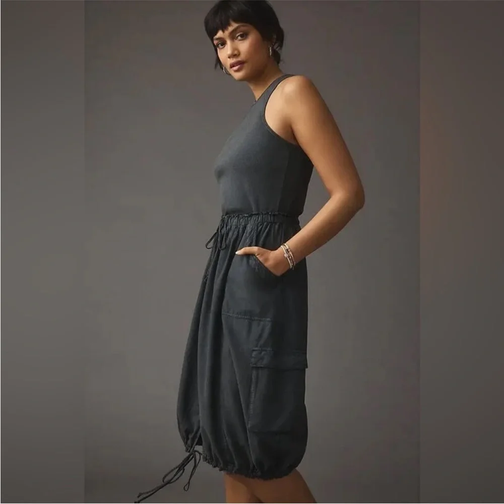 Daily Practice Be Bold Twofer Feminine Minimalist Cargo Tank Dress - Picture 2 of 10